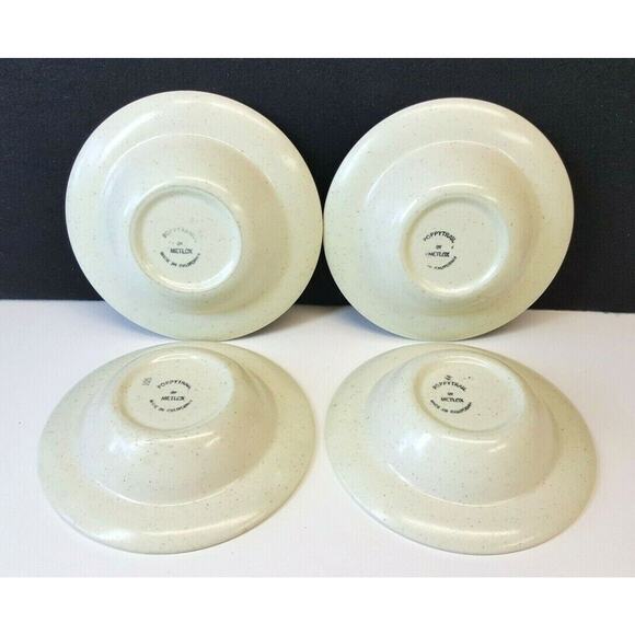 Set/4 Metlox Poppytrail Provincial Fruit Green 6.25" Rim Fruit Dessert Bowls - Picture 4 of 6